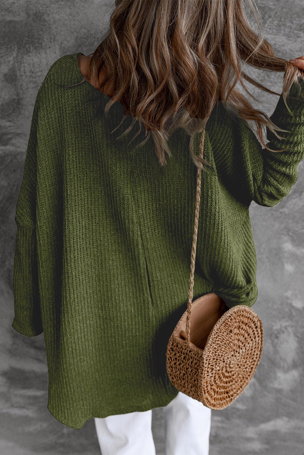 Round Neck High - Low Sweater - ViarousViarousViarous