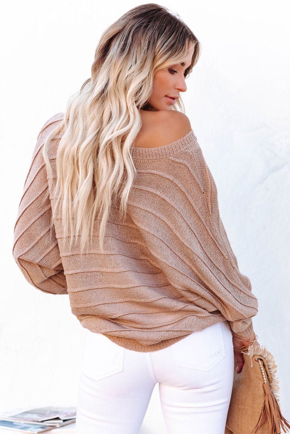 Round Neck Long Sleeve Knit Top - ViarousViarousViarous