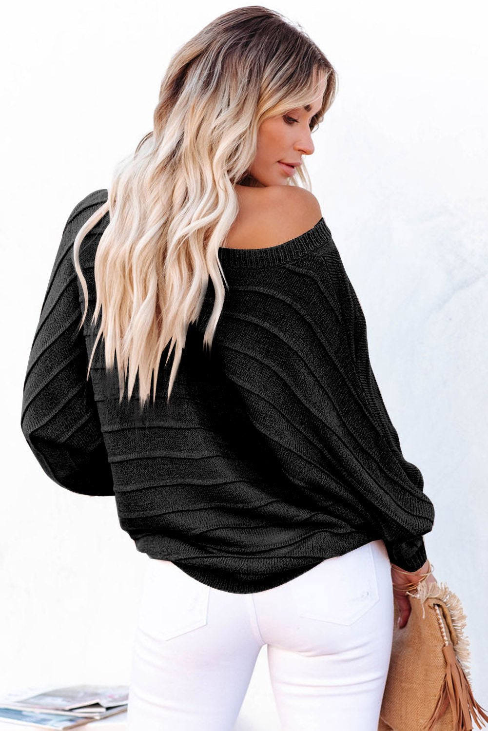 Round Neck Long Sleeve Knit Top - ViarousViarousViarous