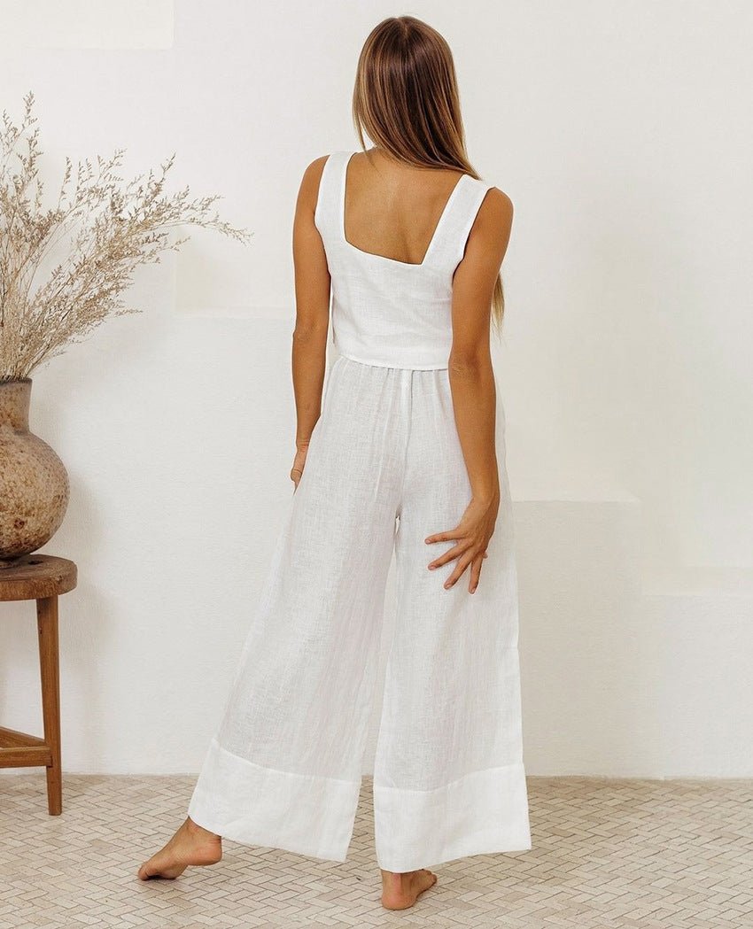 Square Neck Sleeveless Top and Pants Set - ViarousViarousViarous