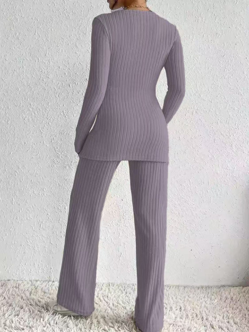 Surplice Long Sleeve Top and Pants Set - ViarousViarousViarous