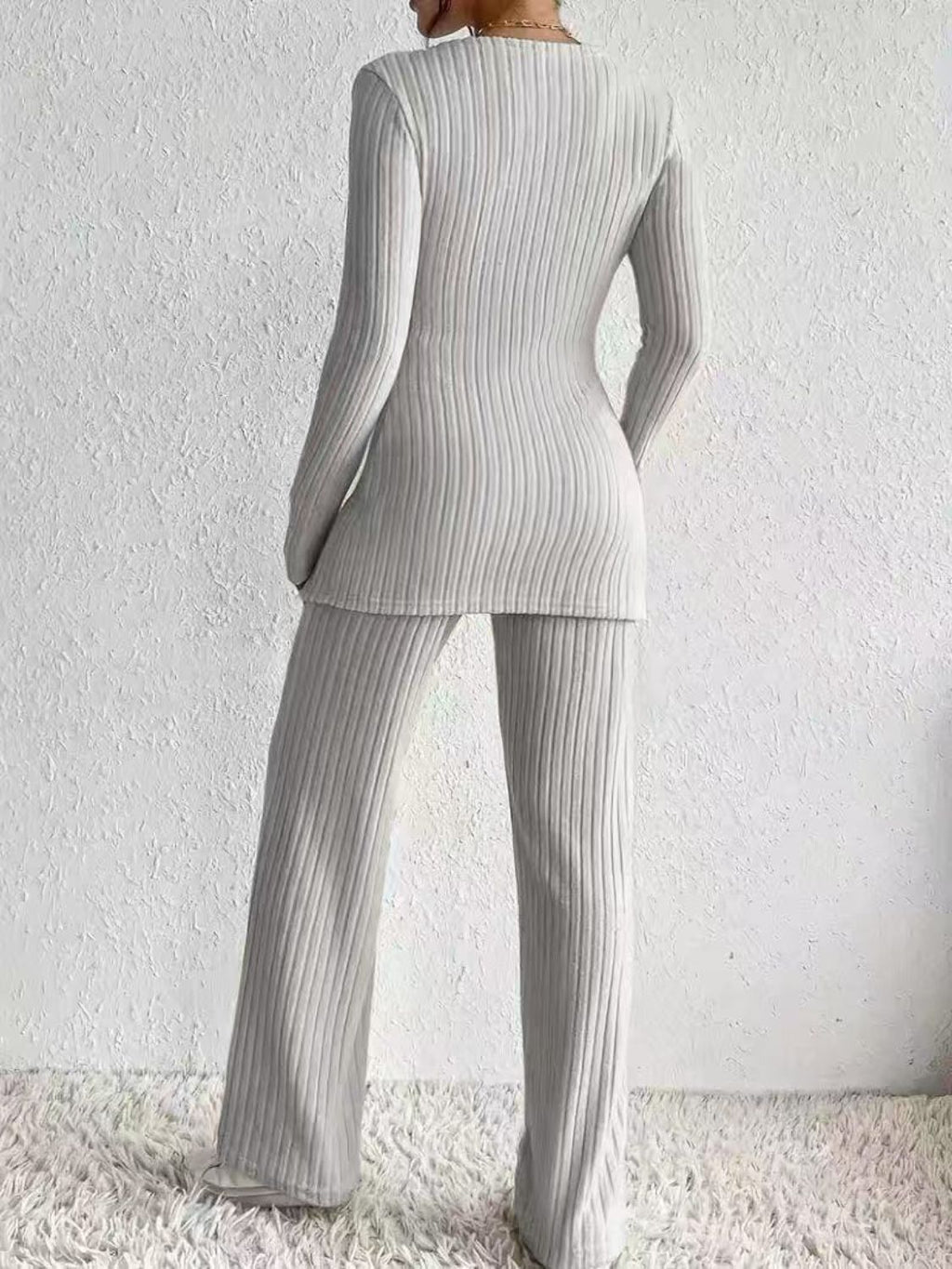 Surplice Long Sleeve Top and Pants Set - ViarousViarousViarous