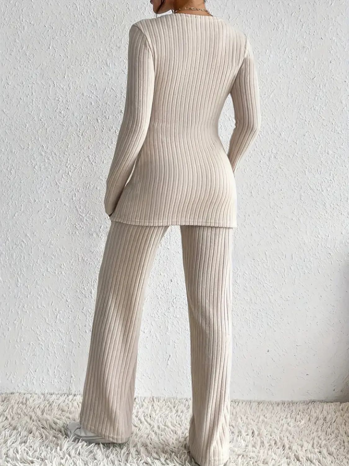 Surplice Long Sleeve Top and Pants Set - ViarousViarousViarous