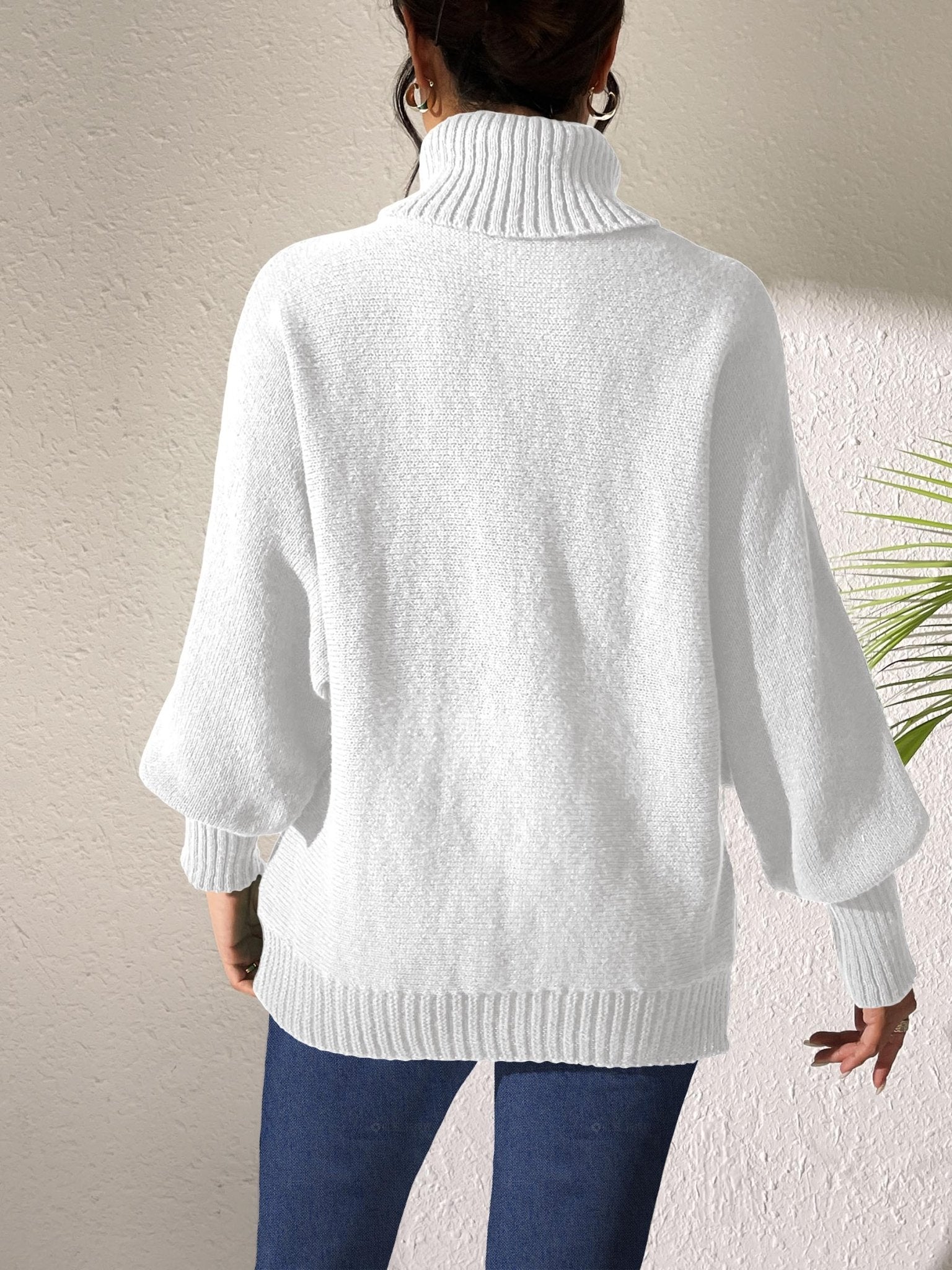Turtleneck Long Sleeve Sweater - ViarousViarousViarous