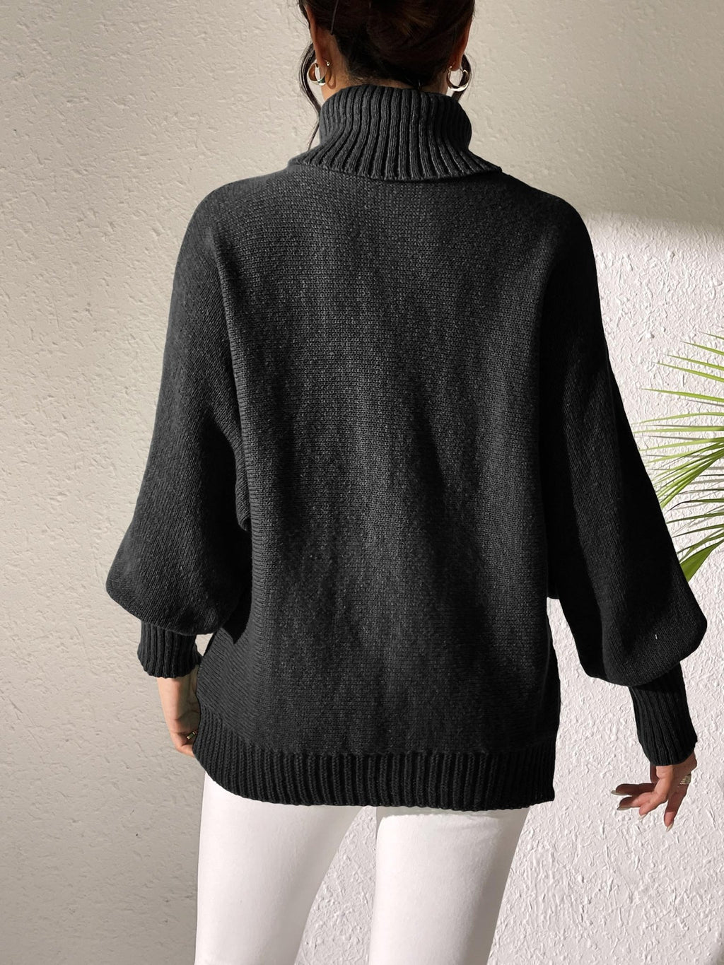 Turtleneck Long Sleeve Sweater - ViarousViarousViarous