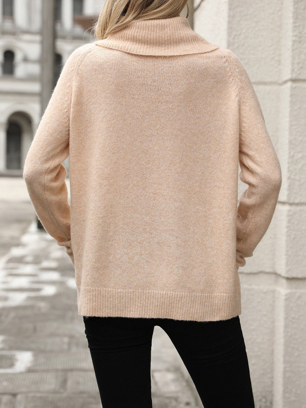 Turtleneck Long Sleeve Sweater - ViarousViarousViarous