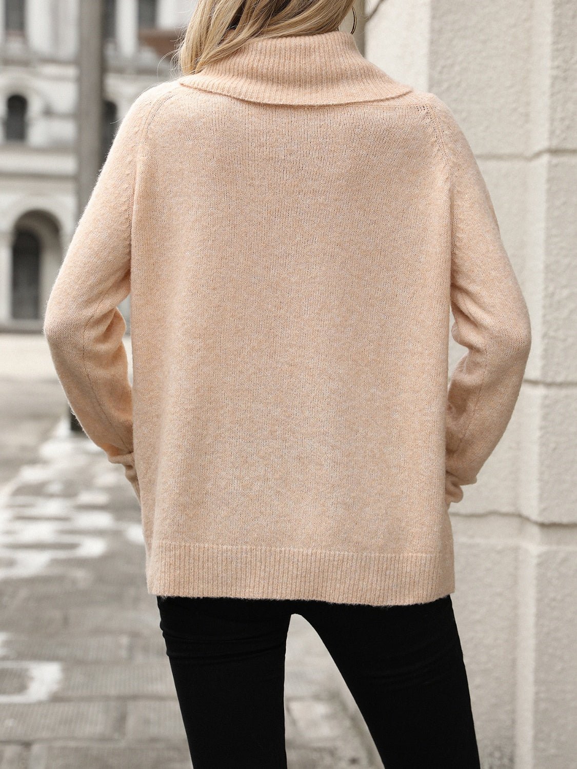 Turtleneck Long Sleeve Sweater - ViarousViarousViarous