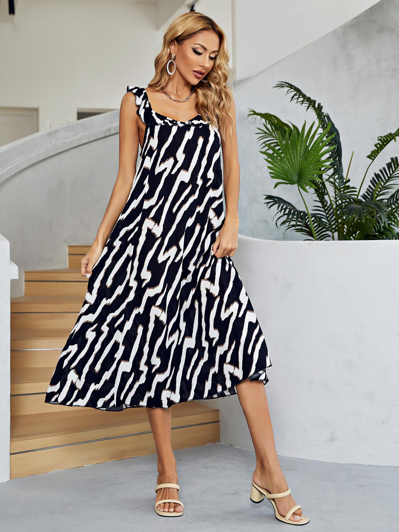 Two - Tone Low Back Midi Dress - ViarousViarousViarous