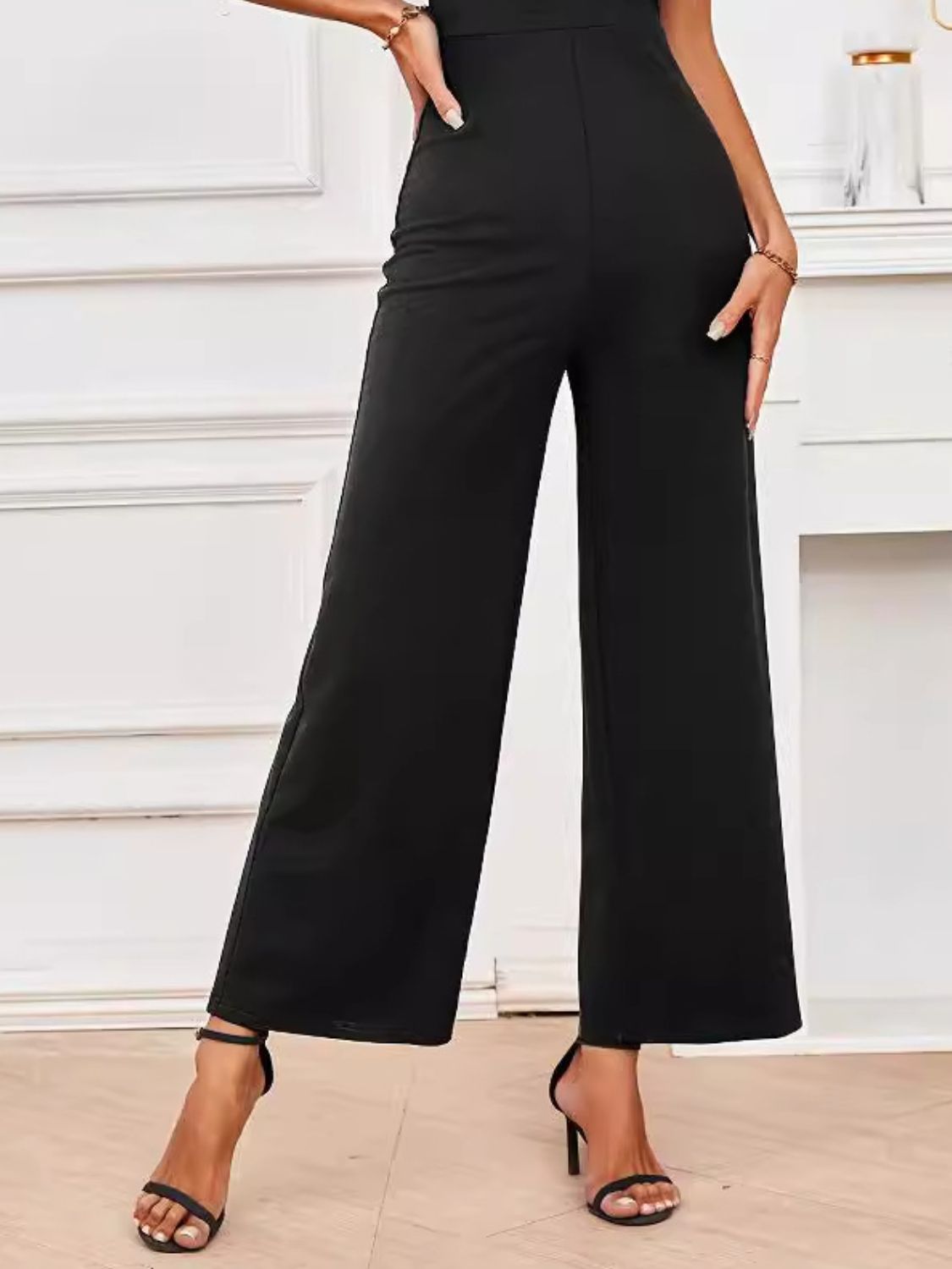 V - Neck Flutter Sleeve Jumpsuit - ViarousViarousViarous