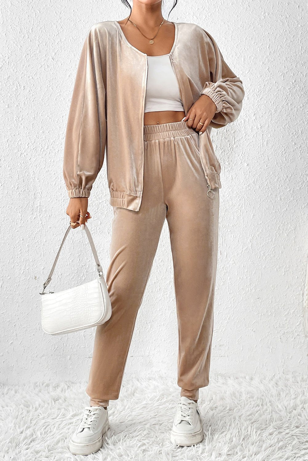 Zip Up Top and Pants Set - ViarousViarousViarous