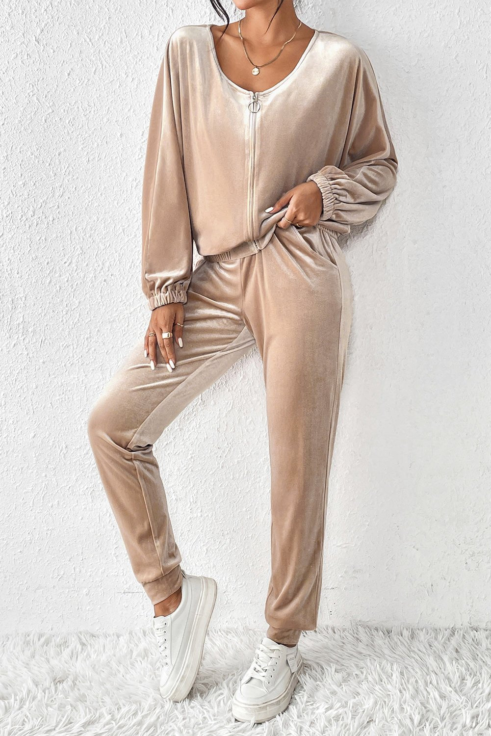 Zip Up Top and Pants Set - ViarousViarousViarous